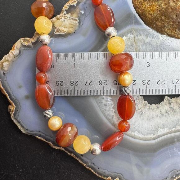 Carolyn Pollack Sterling Adjustable Multi Gemstone Beaded Necklace For Women - Picture 9 of 10